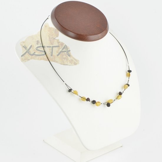 Amber necklace Olive Baroque